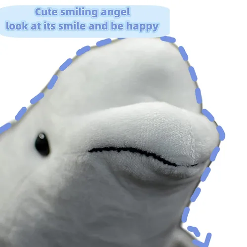 Miniatura 4 de FRANKIEZHOU Beluga - Peluche de ballena, juguete suave realista de 15.7 pulgadas, animal de peluche de criatura marina, juguetes de peluche, regalos