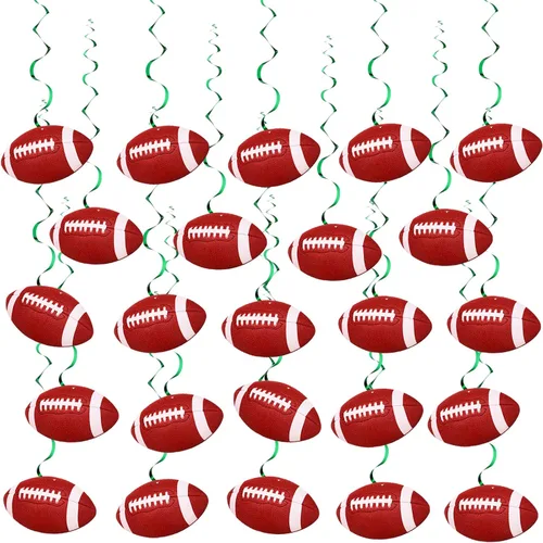 Miniatura 8 de 24 piezas de decoraciones de fiesta de fútbol de 7.9 pulgadas, remolinos colgantes de fútbol, suministros para fiestas de fútbol, remolinos