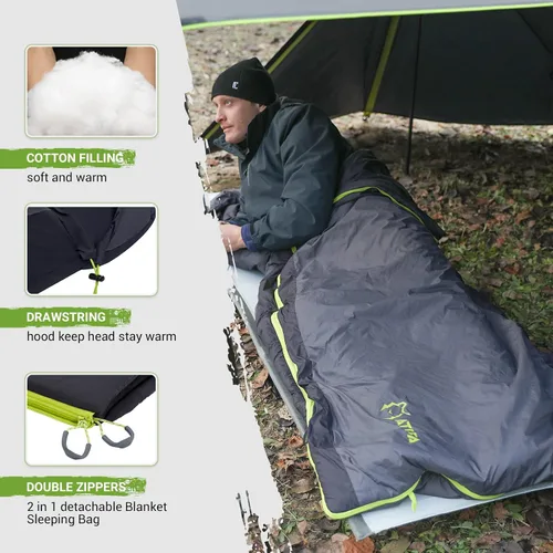 Miniatura 2 de ATEPA Duck Down Sleeping Bag/Blanket for Backpacking, Ultralight Lightweight Rectangular Warm Weather Summer Compact Waterproof Portable Sleeping