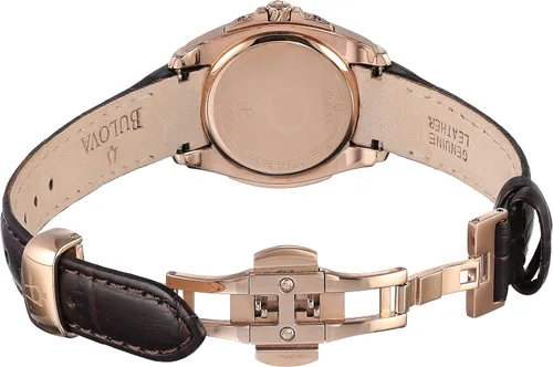 Miniatura 5 de Bulova 97de la mujer M104Precisionist Longwood Rose-tone Reloj de piel color café