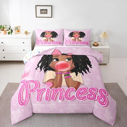 Miniatura 8 de Erosebridal Juego de ropa de cama de princesa de ballet, tamaño Queen, juego de edredón de 3 piezas para niñas bailarinas de ballet, lindo juego