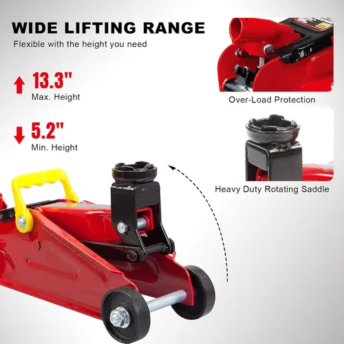 Miniatura 2 de BIG RED T82002-BR Torin - Gato hidráulico de carretilla de servicio/suelo, con capacidad para 2 toneladas (4,000 libras), color rojo