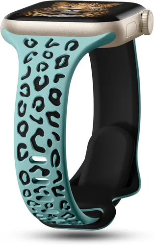 Miniatura 21 de CreateGreat Correas Delgadas con Grabado de Leopardo Compatibles con Apple Watch de 41mm 40mm 38mm 49mm 46mm 45mm 44mm 42mm para Mujeres, Correa