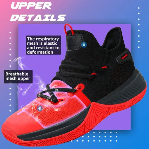 Miniatura 6 de WETIKE - zapatillas de básquetbol antideslizantes para niños y niñas, zapatillas para correr al aire libre (niños pequeñosniños grandes)
