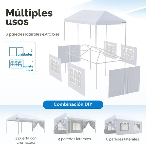 Miniatura 7 de Quictent gazebo con toldo para fiestas de bodas exterior 10 'X 20' con 6 paredes laterales extraíbles & elegante ventana de iglesia