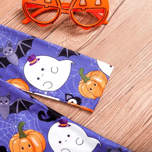 Miniatura 5 de 1-6T - Vestido de manga larga con estampado de calabaza fantasma, ropa de invierno