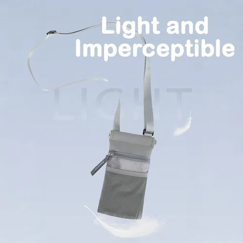 Miniatura 9 de Bolso cruzado para teléfono con soporte para botella de agua, bolsa multifunción para teléfono celular con cremallera y bolsillos de malla, correa
