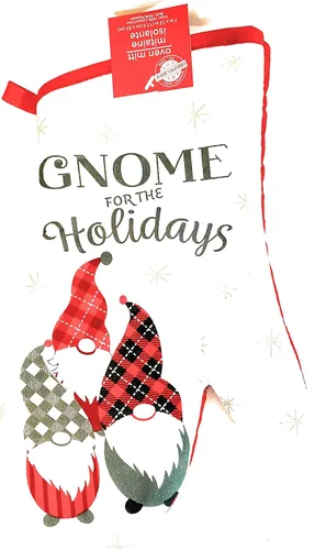 Miniatura 5 de Greenbrier Gnomos internacionales para las fiestas. Juego de cocina de Navidad de 5 piezas. 2 toallas de cocina, 2 soportes para ollas y 1 guante