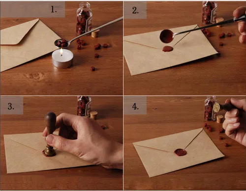 Miniatura 2 de Barras de Cera para Sellos, Yoption 5 Piezas Barras de Cera de Sellado de Manuscrito de Fuego Tótem con Mechas de Cordón para Sellado