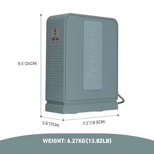 Miniatura 5 de Transformador elevador de 2000 W, convertidor de 110 V a 220 V, convertidor de voltaje resistente de 110 V-120 V a 220 V-240 V con dos tomas, Gris