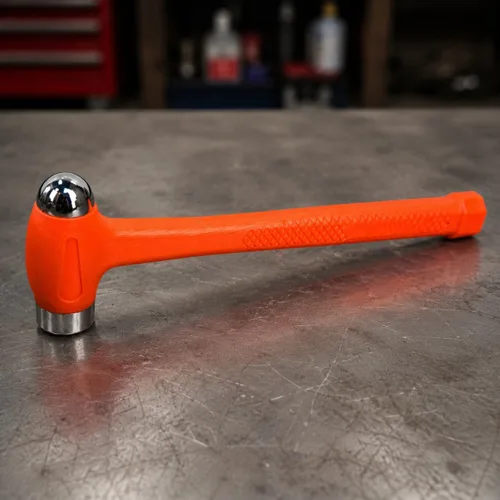 Miniatura 3 de Stark USA Martillo de golpe muerto – 1 libra de doble cabeza bola Peen Blow Striking Flat Pein Mango antideslizante, martillo de soplado de 1 libra
