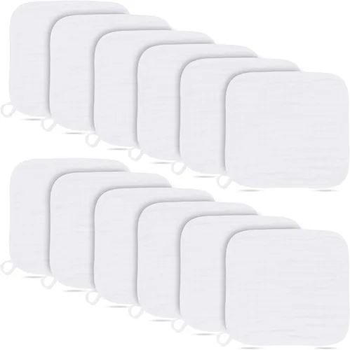 Miniatura 20 de Paquete de 12 paños de muselina para eructos, grandes de 20 x 10 pulgadas, ultra absorbentes, 100% algodón para babas y desorden del bebé, trapo