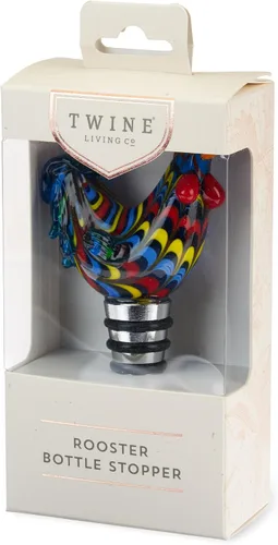 Miniatura 7 de Twine Rooster - Tapón para botella de vino, diseño de gallo, mantiene el vino fresco, vidrio, metal, multicolor, juego de 1