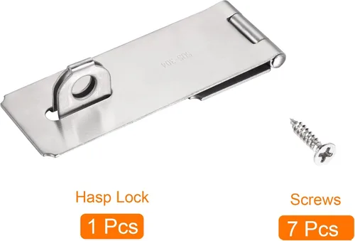 Miniatura 3 de MECCANIXITY Cerradura de acero inoxidable de 5 pulgadas de grosor para puerta, cierre de candado pesado con tornillos para puerta de armario