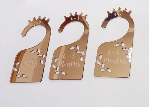 Miniatura 8 de Divisores de armario para bebé, juego de 7 organizadores de ropa de bebé con espejo acrílico para armario, hogar, guardería, desde recién nacidos