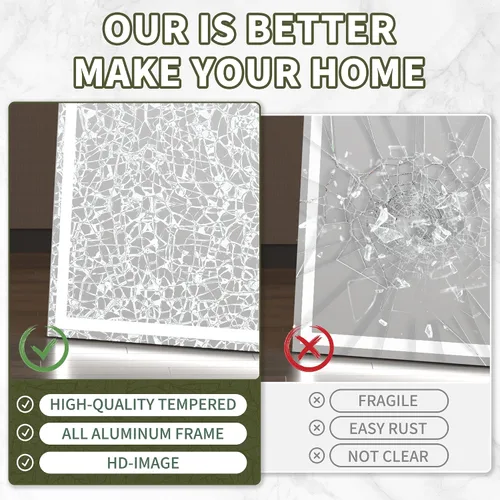 Miniatura 7 de Hasipu Espejo de Cuerpo Completo con Luces, 83" x 36" Espejo de Pie Iluminado LED, Espejo de Vestidor de Cuerpo Completo para Colgar o Montar, Blanco