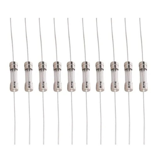 Miniatura 9 de Fielect Fusibles de tubo de vidrio axiales con cable de plomo de soplado lento de 0.197x0.787 in 2A 250V fusibles de retardo de tiempo