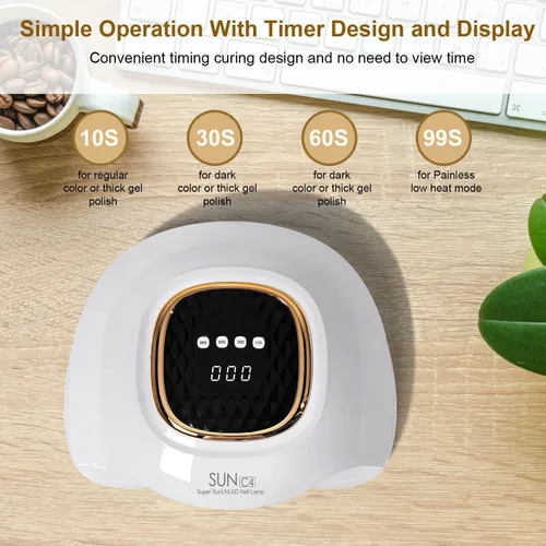 Miniatura 5 de MIRAGE LAYON Lámpara de Uñas UV - Secado Rápido, Potente y Eficiente, Lámpara LED de Uñas con 4 Ajustes de Tiempo y Sensor Automático Infrarrojo