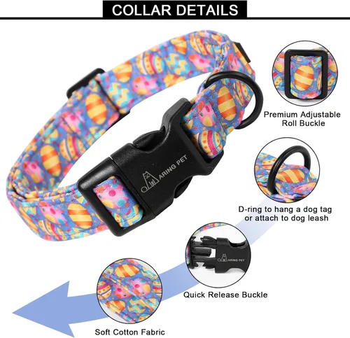Miniatura 81 de Aring Pet Collar de algodón, lindo, con hebilla de liberación rápida, para bodas, para perros pequeños, medianos y grandes, rosa Terciopelo rosa