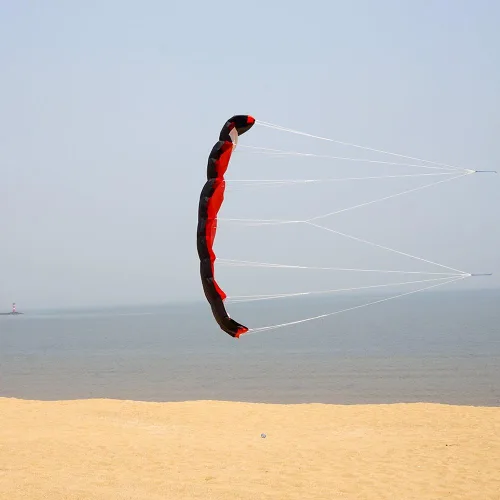 Miniatura 3 de Besra - Enorme cometa de 74 pulgadas de doble línea para acrobacias con paracaídas con herramientas de vuelo 1.9 m de potencia para kitesurf. Rojo