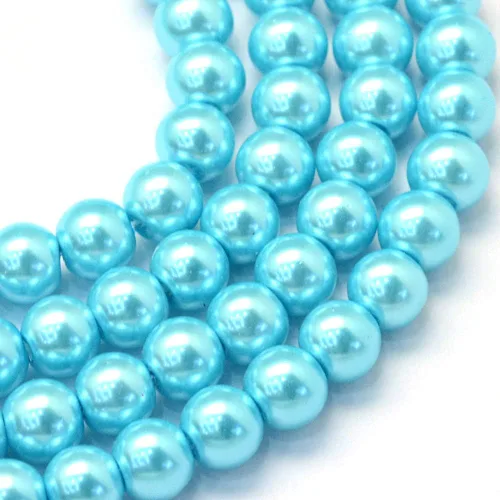 Miniatura 12 de KISSITTY 105 unidades/hebra 5/16 pulgadas aguamarina satinado brillo cristal redondo perla espaciador cuentas sueltas 0.315 in cuentas sueltas