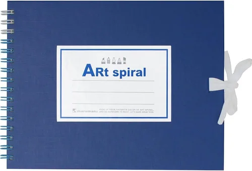 Maruman S310-02 Sketchbook F0 Art - Papel de dibujo en espiral, grueso, azul, 24 hojas