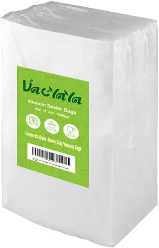 Bolsas de almacenamiento al vacío para alimentos de 100 galones, 11 x 16 pulgadas, sellado al vacío, bolsas de comida sin BPA y de grado comercial,