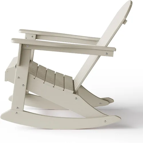 Miniatura 48 de WestinTrends Silla mecedora Malibu de poliéster para exterior/patio Adirondack, Negra