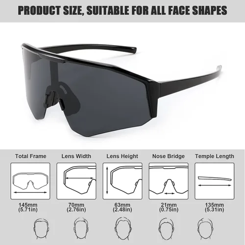 Miniatura 3 de Karsaer Gafas de sol deportivas para ciclismo, visera, sombras frescas, para jóvenes, béisbol, sóftbol, gafas de sol para niños y niñas de 8 a 14