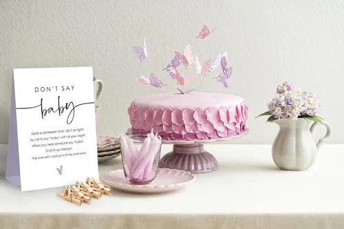 Miniatura 4 de Juego de Baby Shower Don't Say Baby Shower, decoración de baby shower, mini pinzas para la ropa para baby shower, decoraciones neutrales para baby