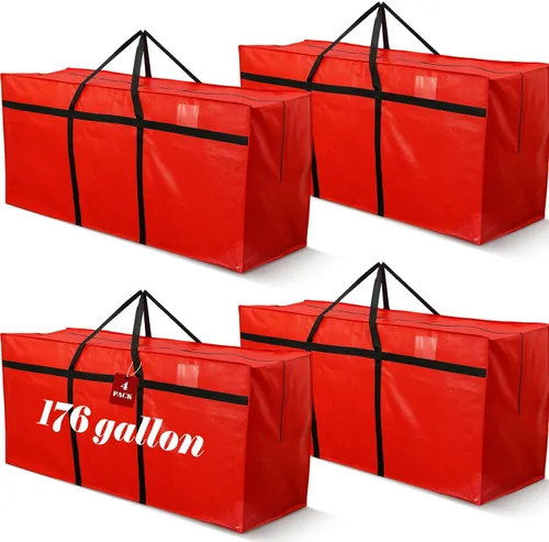 Miniatura 55 de 4 Piezas Bolsas de Mudanza Grandes con Cremallera y Asas Bolsas de Lona Tipo Duffle Plegables de Almacenamiento Extra Resistentes Extra Grandes