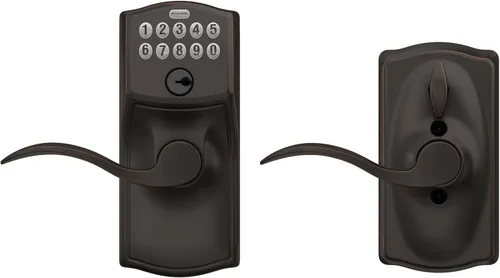Miniatura 6 de SCHLAGE FE595VCAM716ACC FE595VCAM/ACC 716 cerradura de teclado para puerta, con manija Accent, flexible, bronce envejecido