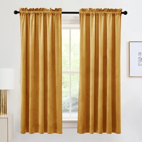 Miniatura 18 de RYB HOME Cortinas de terciopelo verde oliva de 72 pulgadas de largo, cortinas opacas con aislamiento térmico, tratamiento de ventana, decoración