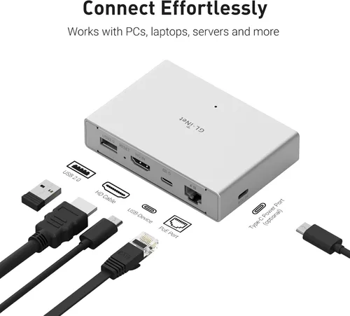 Miniatura 3 de GL.iNet Comet PoE (GL-RM1PE) Control Remoto KVM a Través de Internet - Opción de Doble Alimentación PoE/Type - C 4K@30Hz, 32GB EMMC, Soporte