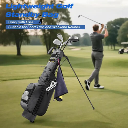Miniatura 7 de GOBUROS Golf Stand Bag Fit Up to 7 Clubs, Compact Design for Par 3 Courses and Driving Range, Lightweight Pitch and Putt Golf Bag, with Padded