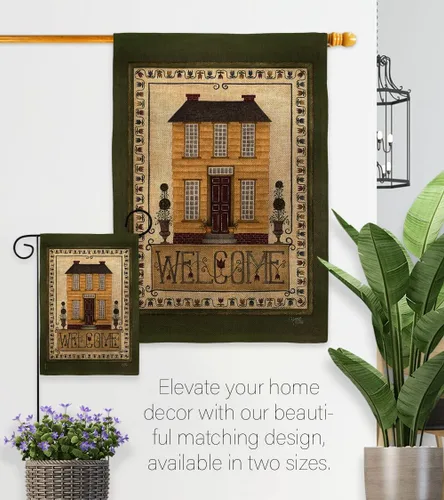 Miniatura 8 de Bandera de bienvenida para el jardín de la casa amarilla – Country Living Primitive Farm Western Barn American Rustic Cowboy Rural Ranch – Cartel