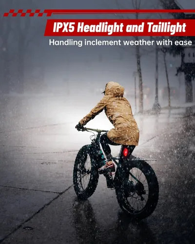 Miniatura 5 de Luces de bicicleta para montar de noche, luz trasera delantera recargable por USB, juego de faros de bicicleta, luz de aluminio, IPX5 impermeable