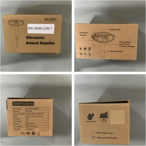 Miniatura 8 de Repelente solar mejorado de animales, repelente ultrasónico de animales, dispositivos repelentes de ciervos para exteriores, impermeables