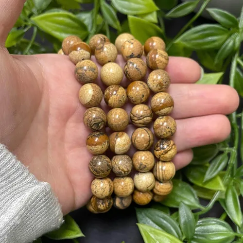 Miniatura 467 de Gem Avenue Handmade Round Bead Stretch Bracelet Unisex Natural Stone Beaded Jewelry for Men & Women, Elastic Wristband for Daily Wear