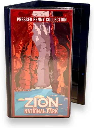 Miniatura 6 de Pennybandz Press Penny Collector - Álbum de tres pliegues – Capacidad para 48 centavos prensados de recuerdo – Cuero vegano – Cada libro pedido