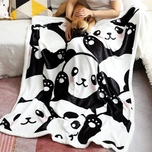 Miniatura 13 de Sviuse Cute Panda Blanket Ultra-Soft Fluffy Throw, Cozy Lightweight Bed Blanket for Kids Adults, Kawaii Pandas Print Blanket for Couch Bed Sofa, for