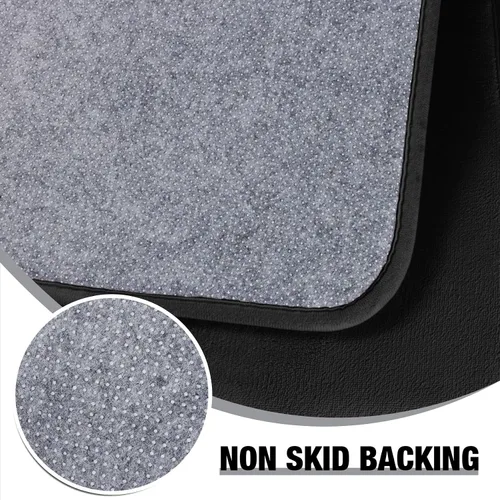Miniatura 5 de Alfombra de baño de espuma viscoelástica negra, alfombra de baño larga y estrecha, alfombra de baño de microfibra antideslizante, suave, absorbente