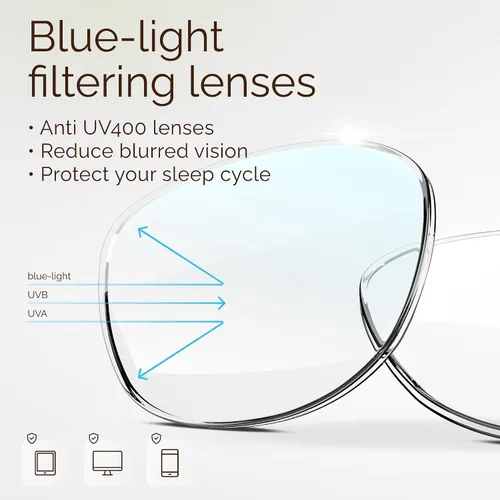 Miniatura 4 de miyya Gafas de lectura elegantes para mujeres, Gafas de lectura, Lectores de luz azul de gran tamaño, Gafas de moda, Paquete de 4