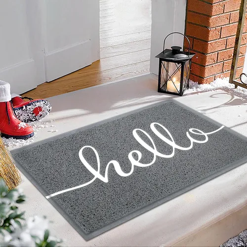 EARTHALL Tapetes Divertidos Hello para Exteriores, Tapete de Puerta Delantera para Entrada Exterior, Tapete de Entrada Exterior/Interior, Alfombras