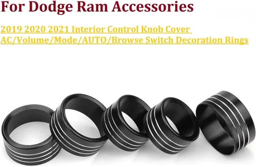 Miniatura 3 de Accesorios para Dodge Ram 2019 2020 2021 Cubierta de perilla de control interior AC/volumen/modo/AUTO/interruptor de navegación decoración botón