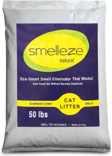 Miniatura 8 de SMELLEZE Aditivo desodorante eliminador de olores de arena natural para gatos: 2 lb. Elimina fuerte olor a orina y hedor de excrementos. Cambia