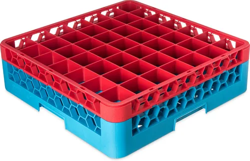 Miniatura 52 de Carlisle FoodService Products RG9-214 OptiClean Estante de vidrio con 9 compartimentos con 2 extensores, 7.12 pulgadas, polipropileno, azul