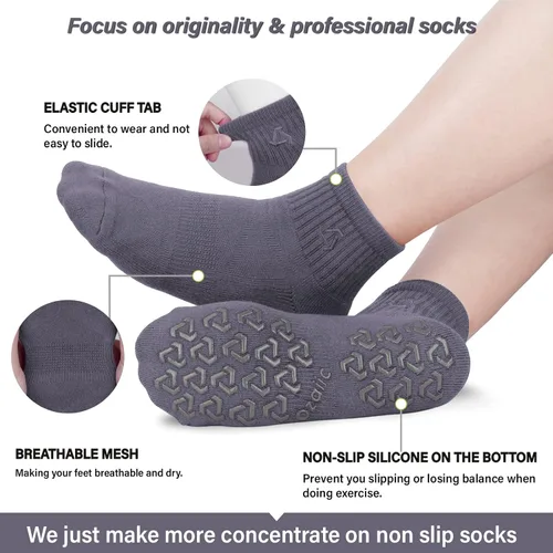 Miniatura 3 de Ozaiic Calcetines antideslizantes para yoga, entrenamiento en casa, Pure Barre, pilates, hospital, calcetines acolchados ideales para hombres