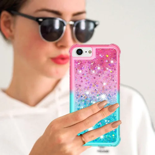 Miniatura 5 de Funda para iPod Touch de 7ª generación, iPod Touch 6ª/5ª generación para niñas, mujeres, niños, bonita purpurina líquida suave TPU transparente a