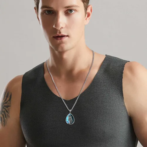 Miniatura 149 de Vito Collar de plata de ley 925 para mujeres y hombres, San Benito, crucifijo, Caravaca, San Cristóbal, San Judas, medalla patronal, amuleto